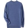 Generic Maglione da uomo in 100% lana merino con collo a lupetto tinta unita pullover di base morbido caldo maglieria, Blu classico., M