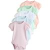 NEXT Unisex Bambino Confezione da 5 body a manica corta traforati per neonati Pastels 62-68