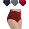 mimosso Mutande da donna in cotone biologico, traspiranti, confezione da 6 pezzi, senza elastico in vita (taglie S - XXL), 2 x blu-grigio-rosso, M