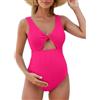 FEOYA Costume da Bagno Premaman, Costume Intero Contenitivo per Gravidanza, Costume Bagno Donna in Gravidanza S-XL