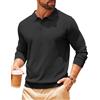COOFANDY Maglioni Collo Polo Uomo UK Slim Fit Lavorati a Maglia a Maniche Lunghe da Golf Caldi Invernali Eleganti Casual Nero M