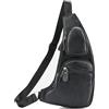 Xieben Vintage Borsa A Tracolla Borsa Monospalla in Pelle Pacchetto Crossbody Per Uomo Donna Viaggi Outdoor Shoulder Messenger Pack Zaino Daypack Nero
