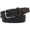 ESPERANTO Cintura intrecciata XXL 3,5 cm elasticizzata in vero cuoio con fibbia Nichel free (TAGLIE EXTRALUNGHE) (Moro, Taglia 62 - Girovita 130 cm)