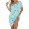 MIA LUCCE Camicia da notte da donna a maniche corte, in cotone, biancheria | Camicia da notte da donna morbida e confortevole, a maniche corte, con stampa alla moda, versatile per notte e tempo libero