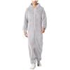 KBOPLEMQ Tuta da uomo in pile Teddy, tuta intera da uomo, soffice, pigiama, invernale, calda, in peluche, per la casa, per il sonno, morbido, pigiama con cappuccio, O grigio., L