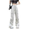 Skateboard Frog Y2K Baggy Cargo Pantaloni Donna Tasche Laterali per Danza | Pantaloni casual baggy donna Y2K Hip Hop con tasche laterali grandi fascia Vita Alta elastica coulisse streetwear americano