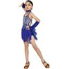 Generico Vestito Latino Americano Bambina Latino Americano Vestiti da Ballo Abito Bambina Abiti da Tango con Frange Ragazze Carnevale Costume di Danza per 3-13 Anni