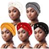 DRESHOW Donna Africane Turbante Pre-Legato Copricapo a treccia Testa Avvolge Cappello Boho Turbante Chemio Cap Elastico Annodato Berretto
