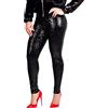 Generisch Pantaloni da donna con paillette, a vita alta, vestibilità stretta, sexy, in tinta unita, con brillantini, taglie forti, push up, performance, con elastico, S-3Xl, Nero , XL