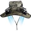 Generico Cappello Solare con Ventilatore Integrato,Ventola Solare A 4 Teste con Tesa Larga | Cappello Estivo da Outdoor | per Campeggio Estivo Giardinaggio Trekking Viaggi Spiaggia Sport Golf
