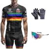 HECLOK Completo Ciclismo Uomo - Maglia Manica Corta + Pantaloncini con Fondello - Abbigliamento Bici Strada e MTB - Tessuto Traspirante e Anti-Sudore - 4 Pezzi per Estate (Set-27,l)