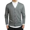Dcvmvmn Cardigan da uomo in cotone con scollo a V, maglione sottile per la primavera, cappotto grigio scuro