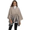FEFLO Scialle con Cappotto a Mantello, Mantella con Apertura Frontale e Cintura, Cappotto Invernale per Donna, Colore 2