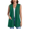 Actcat Cardigan da donna senza maniche leggero aperto davanti casual vestibilità ampia gilet con tasche 2026