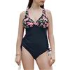 JOPHY & CO. Costume da Bagno Intero da Donna Taglia Forte Monokino con Scollo a V da Mare Push Up Imbottito Reggiseno Spiaggia Beachwear Swimwear cod.3200 (5XL, 8176 Nero)