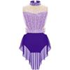 inhzoy Body Danza Classica Ballerina Bambina Vestito da Balletto Ballo Lirico Contemporaneo con Strass Balletto Leotards Body Ginnastica Ritmica Abito da Ballo Latino Viola 13-14 anni