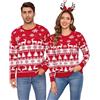 Totatuit Maglioni Natale per Coppia Maglione Natalizio Uomo Donna con Renne e Fiocchi di Neve Pullover Manica Lunga Invernale S-XXL