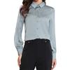Allegra K Donna Camicia da Lavoro in Raso a Maniche Lunghe Business Casual | con Colletto Chiusura con Bottoni Elegante Formale