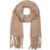 styleBREAKER Sciarpa donna in tessuto tinta unita con perle,Marrone chiaro
