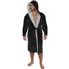 CityComfort Accappatoio Uomo con Cappuccio, Vestaglia in Pile Morbido, Abbigliamento Uomo per Adulti, Ragazzi (M, Nero)