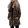 Yancremio Moda delle Donne Leopardo Stampa Pelliccia Cappotto Sciolto Retro Inverno Cappotto Caldo Casual Business Ufficio All'aperto Antivento Soffice Cardigan Cappotto (Stampa Leopardata,XXL)