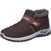 Generisch Scarpe invernali da uomo con calda imbottitura, impermeabili, antiscivolo, in peluche con chiusura a strappo, spessa, con gambo corto, stivali termici piatti, stivali invernali per attività all'aria