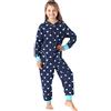 Merry Style Pigiama Intero con Cappuccio Bambina e Ragazza MS10-223 (Navy Cuori, 134-140)