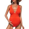 Happy Cherry - Costume da bagno intero da donna in gravidanza, costume da bagno premaman anteriore con scollo a V per nuoto, spiaggia, surf, costume da bagno estivo per fotografia - S-XL
