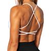 TZLDN Reggiseno sportivo con schiena scoperta da donna, imbottito, per cross back palestra, yoga, push up reggiseno crop top sportivo senza ferretto