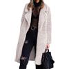 ThiCc Sherpa giacche da donna oversize - Cardigan lungo in pile felpato con risvolto aperto sul davanti, caldo cappotto invernale in pelliccia sintetica - Cappotto in peluche double face, beige, XL