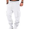 uxxnjfg Pantaloni Cargo Uomo Lavoro Tattici Sci Pantaloni con vestibilità Elasticizzati Sportivi Trekking Softshell Tasconi Laterali Casual Cotone Clothing Abbigliamento Bianco S