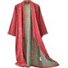 PRINCESS BRIDE Garza di cotone jacquard giapponese Yukata morbida camicia da notte accappatoio camicia da notte traspirante pigiama set per le donne, Rosso, XXL