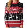 QIXING Maglioni natalizi da donna divertenti con albero di Natale e renna, a maniche lunghe, maglia