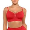 FeelinGirl Bralette da donna senza ferretto senza cuciture per tutti i giorni, Rosso, M