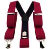 TigerTie - Bretelle unisex a Y con 3 clip molto robuste, a pois, lavorazione di alta qualità, larghezza 35 mm rosso vinaccia marino. Taglia unica