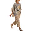 Gienslru Completo Donna Estivo Tuta Completa Elegante Casual Set 2 Pezzi Pantaloni Larghi e Top Oversize Boho Tute Kaftano Sportive Primavera Cotone Leggero Outfit Mare Vacanza Cerimonia Co-ord