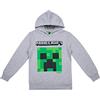 Minecraft Felpa con cappuccio da ragazzo Creeper, Grigio 2, 146