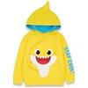 Baby Shark Kids Felpa con cappuccio | Boys & Girls Stay Cool Yellow Singing Sea Creature Family Graphic | Cappuccio foderato blu completo di pinna 3D | Cartoon Apparel Merchandise Regalo per i bambini