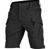 Generico Pantaloni Cargo Corti Uomo Estivi Pantaloncini Con Tasche Vita Elasticizzata Militare Taglie Forti Traspirante Shorts Da Lavoro Multi-Tasca Gamba Dritta Vintage Comodi Bermuda Cotone Sportivo Casual