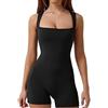 RPAEOY Tuta Donna Estiva Corta Jumpsuit con Spalline Quadrate Tutina Aderente Sportiva Elegante Completo Corte Pantaloncini Body Intera Tutine per Fitness Yoga Casual