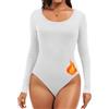 Joyshaper Donna Body a Collo Alto Maniche Lunghe Bodysuit Casual Elegante Bluse Camicie Maglietta Intima