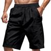 Generale Bermuda Uomo in Lino Leggero Estivo, Taglio Ampio Dritto Vita Elastica con Lacci per Mare, Uscite e Look Casual Quotidiani(Black,2XL)