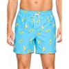 HLVEXH Pantaloncini da Bagno da Uomo Leggero A Strisce Acqua Gli Sport Pantaloncini da Spiaggia Fiore Blu Profondo L