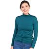 LAPASA Donna Maglia Termica Collo a Lupetto L87 - Abbigliamento Termico Traspirante a Maniche Lunghe Fodera in Pile Strato Base Verde (Leggera) XS