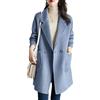 Suncadmious Giacca da Ufficio Formale Invernale da Donna Doppiopetto Risvolto Autunnale e Invernale Casual da Lavoro Cappotto Blu 4XL