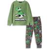 MINECRAFT Pigiama a Maniche Lunghe e Gambe Lunghe per Ragazzi Creeper in Pile Caldo Verde e Grigio con Marchio | Comodo Pigiama per Bambini | Merchandising