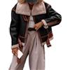 Vagbalena Giacca Corta Invernale Calda da Donna retrò Giacca Casual a Maniche Lunghe Ispessita con Cerniera Corta Bavero Cardigan Corto Bavero Cappotto da Motociclista