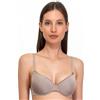 SIELEI, Reggiseno con Coppe Imbottite, Realizzato in Morbida Microfibra, con Finiture Invisibili, Ferretto Invisibile, Designed in Italy, Color Stone, Taglia 6B