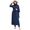 NAJMA Burkini Donna Musulmana Burkini 3 Pezzi, Burkini Long con Hijab Rimovibile-Burkini Donna Musulmana Protezione UV, Blu marino, S-M