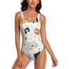MHYRAC Costume da bagno da donna, due delfini, costume da bagno intero